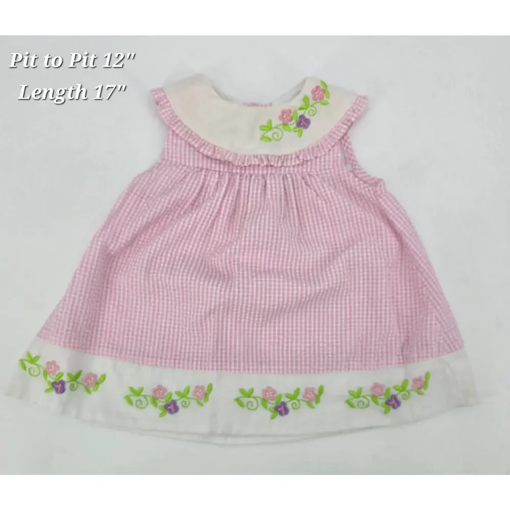 Vintage‎ Cottagecore Fairycore Tutti Frutti Pink Gingham Dress Bloomers Set